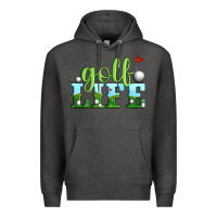 Charcoal Heather golf life Premium Hoodie - Artiststas