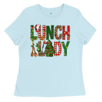 Baby Blue Lunch Lady Christmas Ladies Tee - BundleAndBundleShop