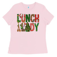 Bubblegum Pink Lunch Lady Christmas Ladies Tee - BundleAndBundleShop
