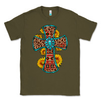 Army Green gemstone sunflower leopard cross Classic Tee - OliviaCreatesArt