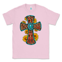 Bubblegum Pink gemstone sunflower leopard cross Classic Tee - OliviaCreatesArt