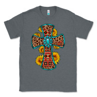 Charcoal Heather gemstone sunflower leopard cross Classic Tee - OliviaCreatesArt