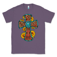 Lavender gemstone sunflower leopard cross Classic Tee - OliviaCreatesArt