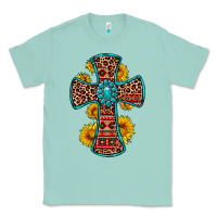 Seafoam gemstone sunflower leopard cross Classic Tee - OliviaCreatesArt