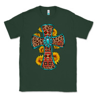Sports Green gemstone sunflower leopard cross Classic Tee - OliviaCreatesArt