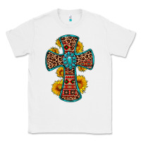 White gemstone sunflower leopard cross Classic Tee - OliviaCreatesArt