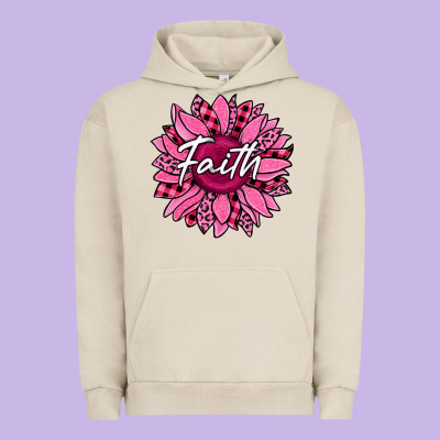 Faith Breast Cancer Awareness Sunflower Urban Hoodie Designed By Jasminsmagicworld