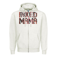 Oatmeal Heather inked mama Zipper Hoodie - JahusDesignShop