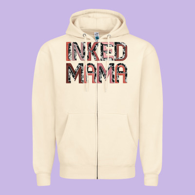 Inked Mama Zipper Hoodie Designed By Jahusdesignshop