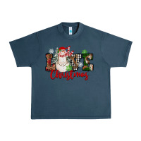 Midnight Navy Love Christmas Snowman Urban Heavy Tee - FaDigitalArtStudio