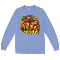 Colony Blue Hello Pumpkin Long Sleeve Tee - CowhideDigitalArt