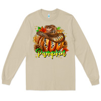 Mushroom Hello Pumpkin Long Sleeve Tee - CowhideDigitalArt