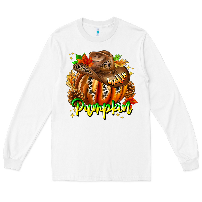 Hello Pumpkin Long Sleeve Tee by CowhideDigitalArt | Teevron