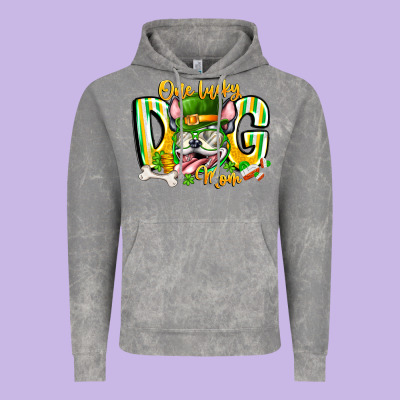 St Patricks Day Dog Mom Vintage Hoodie Designed By Cowhidedigitalart