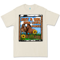 Western Just A Girl Who Loves Horses Premium Tee | Teevron