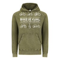 Vintage Olive bikesexual   cyclist bicycle biking bike cycling t shirt tee gift Vintage Hoodie - DesigneFamous
