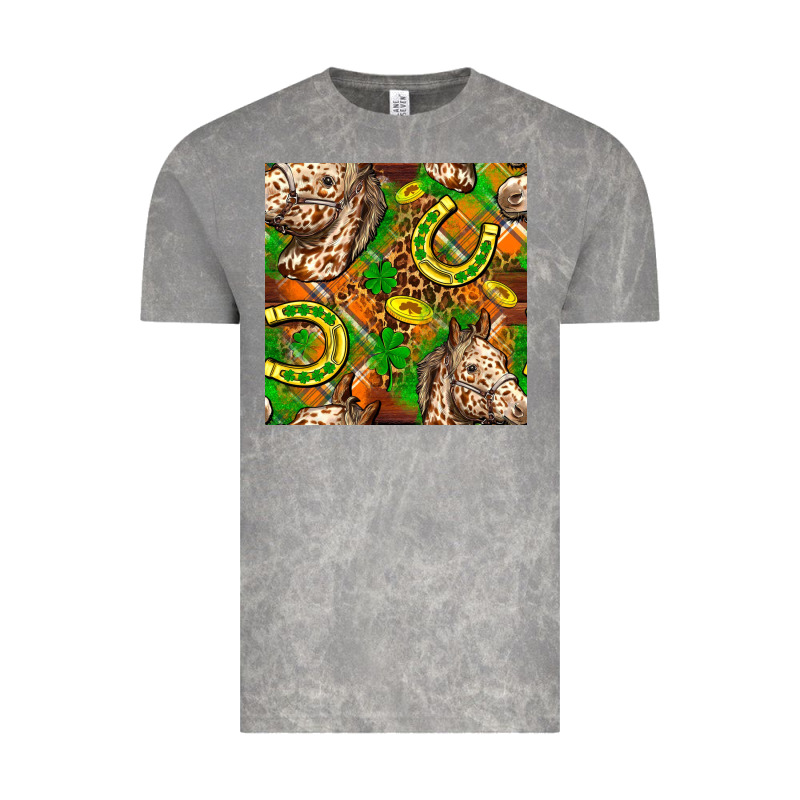 St. Patrick's Day Horse With Horseshoes Seamless Vintage Tee by FaDigitalArtStudio | Teevron