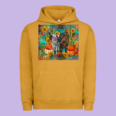 Fall Heifer Cows Urban Hoodie Designed By Ranaportraitstore