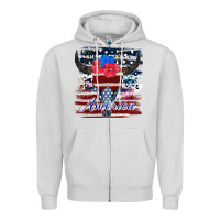 Dove Grey bull skull america Zipper Hoodie - JahusDesignShop