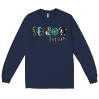 Navy senior mom Long Sleeve Tee - CowhideDigitalArt