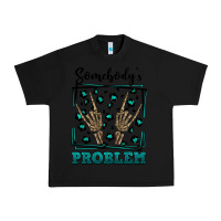 Black Somebody's Problem Hand Skeleton Urban Heavy Tee - FaDigitalArtStudio