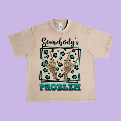 Somebody's Problem Hand Skeleton Urban Heavy Tee Designed By Fadigitalartstudio