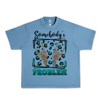 Pebble Blue Somebody's Problem Hand Skeleton Urban Heavy Tee - FaDigitalArtStudio
