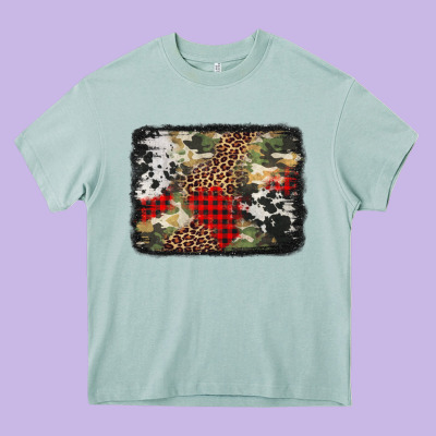 Army Cowhide Leopard Christmas Heavy Core Tee Designed By Jasminsmagicworld