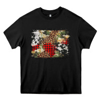 Black army cowhide leopard Christmas Heavy Core Tee - Jasminsmagicworld