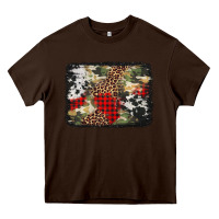 Chocolate Brown army cowhide leopard Christmas Heavy Core Tee - Jasminsmagicworld