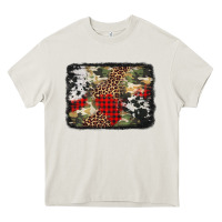 Cream army cowhide leopard Christmas Heavy Core Tee - Jasminsmagicworld