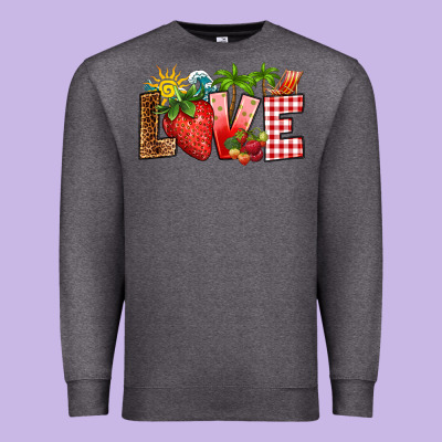 Love Strawberry Premium Sweatshirt Designed By Ranaportraitstore