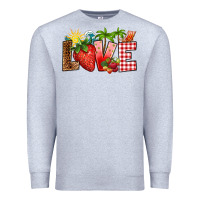 Heather Grey love strawberry Premium Sweatshirt - RanaPortraitStore