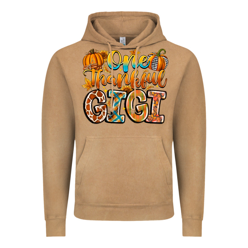 One Thankful Gigi Vintage Hoodie by CowhideDigitalArt | Teevron