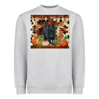 Heather Grey Fall black angus Heavyweight Sweatshirt - RanaPortraitStore