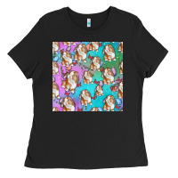 Easter Bunny With Truck Seamless Pattern Ladies Tee | Teevron