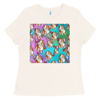 Bone Easter Bunny With Truck Seamless Pattern Ladies Tee - BundleAndBundleShop