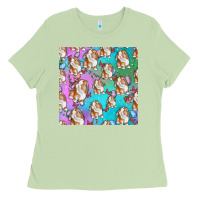 Matcha Easter Bunny With Truck Seamless Pattern Ladies Tee - BundleAndBundleShop