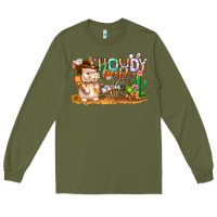 Army Green Easter Howdy Peeps Bunny Long Sleeve Tee - CowhideDigitalArt