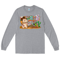 Heather Grey Easter Howdy Peeps Bunny Long Sleeve Tee - CowhideDigitalArt