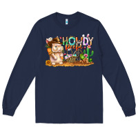 Navy Easter Howdy Peeps Bunny Long Sleeve Tee - CowhideDigitalArt
