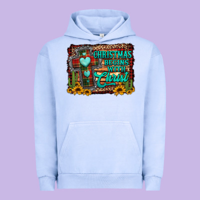 Christmas Begins With Christ Cross Urban Hoodie Designed By Jasminsmagicworld
