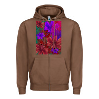Chestnut floral pattern Zipper Hoodie - JahusDesignShop