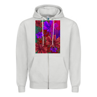 Dove Grey floral pattern Zipper Hoodie - JahusDesignShop