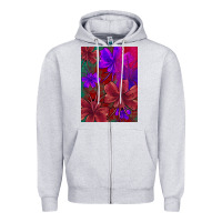 Heather Grey floral pattern Zipper Hoodie - JahusDesignShop