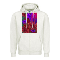 Oatmeal Heather floral pattern Zipper Hoodie - JahusDesignShop