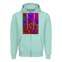 Seafoam floral pattern Zipper Hoodie - JahusDesignShop