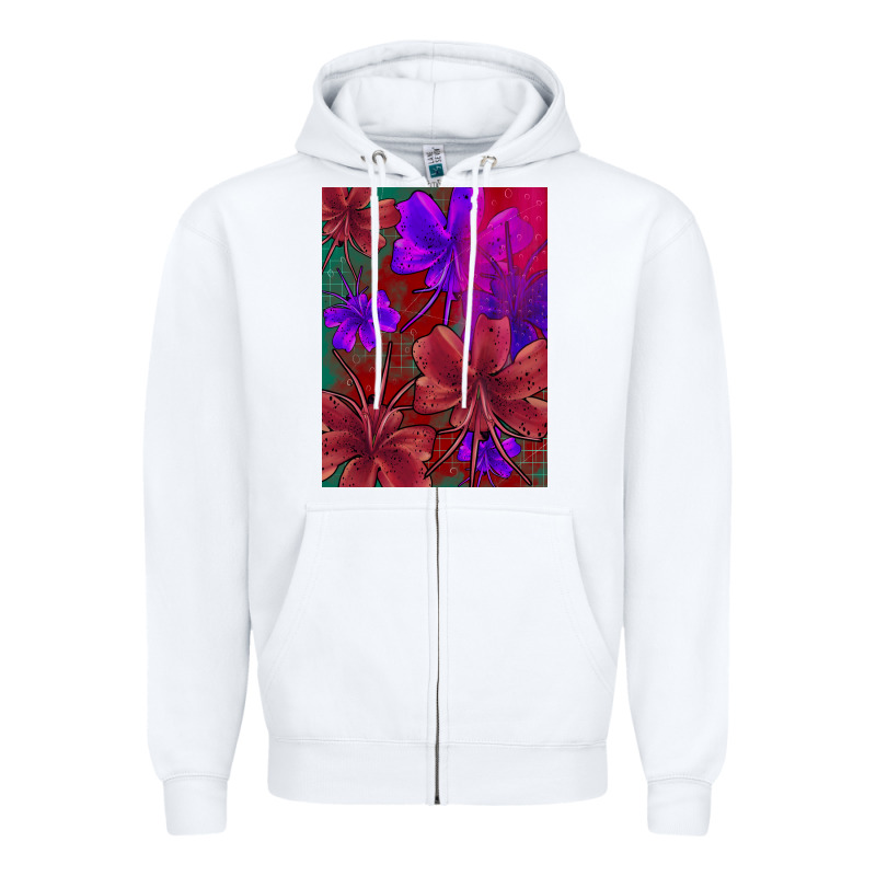 Floral Pattern Zipper Hoodie by JahusDesignShop | Teevron
