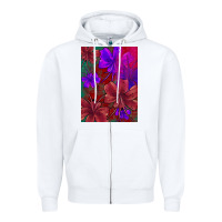 White floral pattern Zipper Hoodie - JahusDesignShop