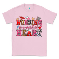 Bubblegum Pink nursing is a work of heart Classic Tee - OliviaCreatesArt